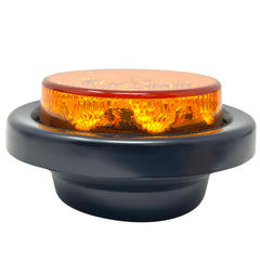 Amber/Red 2.5" Round Led Clearance Side Marker Lights Kit 13 LED Diodes Reflector Grommet Wire Pigtail Truck Utility Trailer RV UTV Tractor Flush Mount Waterproof 12V Sealed