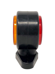 2pc Amber/Red 32-LED Double Face Rubber Surface Mount Pedestal Fender Side Marker Light Truck Trailer Flatbed Cargo - Left and Right Rugged Waterproof 12V IP67 SUPER BRIGHT