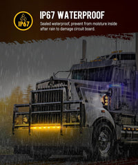 Amber/Red 6.5" Led Marker Light Trucks Oval 16 LED Side Marker Turn Signal Clearance Lights Chrome Bezel Surface Mount Replacement Peterbilt Kenworth Freightliner Trailer 12V