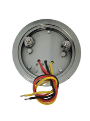 3-1/7" Round LED Light Chrome Side Marker Clearance S/T/T 3 Wire Design 2 Screw Surface Mount 9 LEDs Chrome Base IP 67 for Trailers - Red/Amber