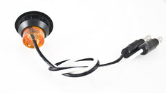 3/4" inch Amber/Red/White 3 LED Side Marker Clearance Light with Plug Black Ring Sealed Mini Round 3/4" Indicators Grill Lights Truck Trailer Car Bus Pickup Van Caravan Boat 12V