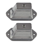 4"x2" Heavy Duty Surface-Mount 6 LED Trailer License Plate Lights DOT/SAE L FMVSS Certified IP67 Waterproof Rated Ultra-Durable License Tags Trailers RV Trucks Boat SUV Black Chrome Housing 12V