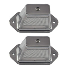4"x2" Heavy Duty Surface-Mount 6 LED Trailer License Plate Lights DOT/SAE L FMVSS Certified IP67 Waterproof Rated Ultra-Durable License Tags Trailers RV Trucks Boat SUV Black Chrome Housing 12V