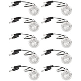 3/4" (.75") Mini Round Clearance 3 LED Chrome Ring Front Rear Indicator Bullet Side Marker Light 304 Stainless Steel Base Truck RV Car Bus Trailer Pickup Van Caravan Boat Sealed Waterproof