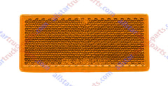 3-1/8" Rectangular Amber/Red Stick On Reflector - Trailers, Trucks, Automobiles, Mail Boxes, Boats, SUV's, RV's, Industrial Strong Adhesive DOT/SAE Approved