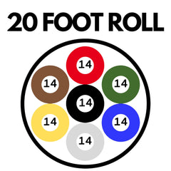 Heavy Duty 14 Gauge 7 Way Conductor Wire RV Trailer Cable Cord Insulated Copper