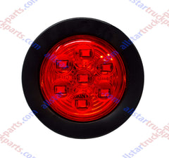2" Amber/Red Round Trailer 7 LED Clearance Marker Lights DOT FMVSS 108 SAE P2 Reflector Lens Grommet Flush-Mount Waterproof IP67 Marker Clearance Lights for Trailer Truck