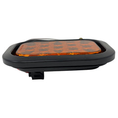 5x3 Red/White/Amber Rectangle 12 LED Stop/Turn/Tail Backup/Reverse/Signal Light Tow Truck Semi Trailer CM Flatbed Reading Postal Hitch RV Bus Grommet 3 Wire Pigtail Plug Kit