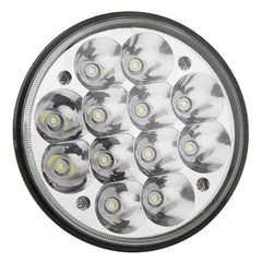 5.75" 5-3/4" 36W Crystal Round LED Headlight Sealed Beam IP68 Waterproof Replacement 4000 4040 5506 H5006 H651 / H466 Chrome (2D reflector)