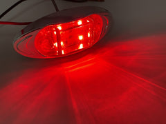 4-LED RED/AMBER 4" x 1.65" Mini Side Marker Red Light with Chrome Bezel, Universal LED Clearance Markers for Truck Trailer Boat ATV Marine Marker lights 12V High Brightness Side Marker Lights