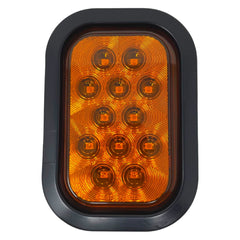 5x3 Red/White/Amber Rectangle 12 LED Stop/Turn/Tail Backup/Reverse/Signal Light Tow Truck Semi Trailer CM Flatbed Reading Postal Hitch RV Bus Grommet 3 Wire Pigtail Plug Kit