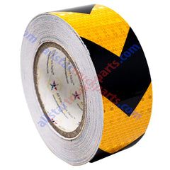 Yellow Black Arrow Reflective Tape, 2" Hazard Warning Tape Waterproof - High Intensity Reflector Conspicuity Safety Construction Strong Adhesive Crystal Lattice