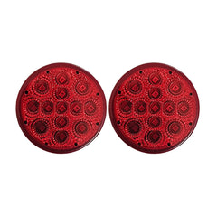 Amber/Red 2.5" Round Led Clearance Side Marker Lights Kit 13 LED Diodes Reflector Grommet Wire Pigtail Truck Utility Trailer RV UTV Tractor Flush Mount Waterproof 12V Sealed