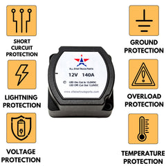 12V 140 Amp Dual Battery Smart Isolator - VSR - Voltage Sensitive Relay Specially Designed for ATV, UTV, Boats, RV's, Campers 5th Wheels Off Road Vehicles Rhino Polar