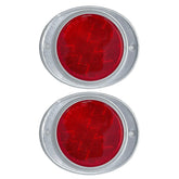 Amber/Red 3” Round Reflector with Aluminum Base Screw On 2 Holes for Trucks, Towing, Trailers, RVs and Buses