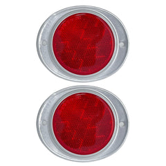 Amber/Red 3” Round Reflector with Aluminum Base Screw On 2 Holes for Trucks, Towing, Trailers, RVs and Buses