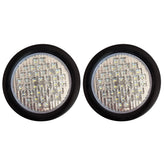 4" Inch Round 40 LED Diodes Stop Turn Tail Reverse Backup Signal Sealed Lights Red/White/Amber Assembly Rubber Mount for Trucks Trailers RV Boat Waterproof