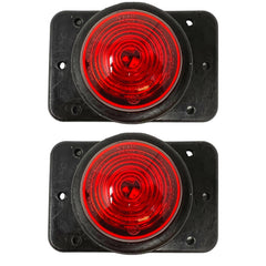 2x 2.5 Round Red Led Clearance Side Marker Rear Bumper Fender Mount Lights Kit Light 6 Screw Rubber Mount Wire Pigtail Truck Trailer Rv Waterproof 12V Sealed