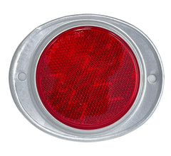 Amber/Red 3” Round Reflector with Aluminum Base Screw On 2 Holes for Trucks, Towing, Trailers, RVs and Buses