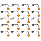 20x Amber - 3/4" (.75") Mini Round Clearance 3 LED Chrome Ring Front Rear Indicator Bullet Side Marker Light 304 Stainless Steel Base Truck RV Car Bus Trailer Pickup Van Caravan Boat Sealed Waterproof