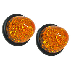 3.5" Inch Diameter 16 LED Round Beehive Cone Watermelon Trailer Side Marker Lights Red Amber Clear Lens Submersible 12V Rear Lights Peterbilt Trucks ATV Motorcycle