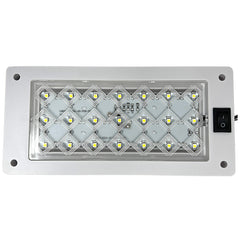 Universal Interior Light Rectangle 21 LED Reading Light Ceiling Dome Roof Car Truck Boat Surface Mount Housing- 8"x 3.3" Super Bright! White LED's