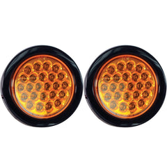 4" Round LED Recessed Amber Strobe Light, 24 LED DOT/SAE Approved & Marked, Waterproof, Super Bright High Powered Strobe for Towing…