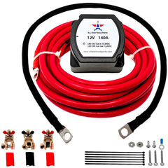 12V 140 Amp Dual Battery Isolator - Voltage Sensitive Relay (VSR) Pro Dual Battery Kit