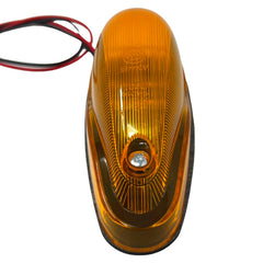 Pair (Qty 2) 4.6" Amber Sleeper Cab LED Side Marker/Turn Led Light Clearance For Freightliner Century/Columbia Surface Mount, Amber Oval Side Marker and Turn Signal Sealed