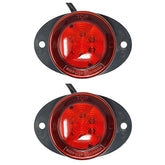 2x 2.5 Round Red 6 Led Clearance Side Marker Bumper Fender Mount Lights Kit Light 2 Screw Mount Wire Pigtail Truck Trailer Rv Waterproof 12V Sealed, 2.5 Round Led Marker Lights