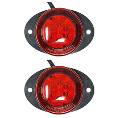 2x 2.5 Round Red 6 Led Clearance Side Marker Bumper Fender Mount Lights Kit Light 2 Screw Mount Wire Pigtail Truck Trailer Rv Waterproof 12V Sealed, 2.5 Round Led Marker Lights