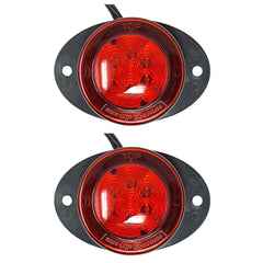 2x 2.5 Round Red 6 Led Clearance Side Marker Bumper Fender Mount Lights Kit Light 2 Screw Mount Wire Pigtail Truck Trailer Rv Waterproof 12V Sealed, 2.5 Round Led Marker Lights