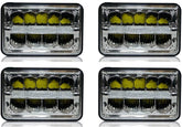 4X6 INCH Rectangular Sealed Beam LED Headlights CREE Chips Hi/Lo Beam w/DRL Replace for H4651 H4652 H4656 H4666 H4668 H6546 Truck Peterbilt FREIGHTLINER Western Star Ford Mustang Chevy Camaro