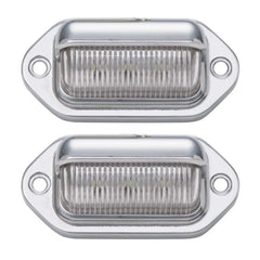 Trailer 6 LED License Plate Lights DOT FMVSS 108 SAE L Chrome/Black Surface Mount Waterproof 12V DC Courtesy Step License Plate Tag Light for UTV ATV Trailer Truck RV Boat 2.6"x1.3"