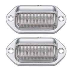 Trailer 6 LED License Plate Lights DOT FMVSS 108 SAE L Chrome/Black Surface Mount Waterproof 12V DC Courtesy Step License Plate Tag Light for UTV ATV Trailer Truck RV Boat 2.6"x1.3"