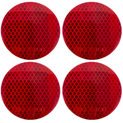 3" Inch Round DOT-SAE Amber/Red/White High Visibility Reflective Stick-On Prism Reflector | Strong Adhesive/Weatherproof | Trailer Camper RV Flatbed Fender Property Boat Marine