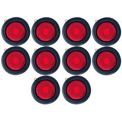All Star Truck Parts 4x Red 2.5" Round 4 LED Side Marker Clearance Lights Grommet Flush Mount, IP67 Waterproof DOT SAE FMVSS 108
