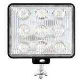 3.75" x 3.5" Rectangle LED Amber Strobe Work Lamp Light 9-LED 27W DOT/SAE Approved Waterproof Dustproof Anti-Shock/Fog Towing Construction Safety Truck 10V-30V