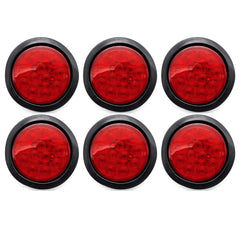 4" Inch White/Red/Amber 12 LED Round Stop/Turn/Tail/Reverse/Backup/Mid Turn/Signal Trailer Light Kit with 3 wire Pigtail Plug & Grommet