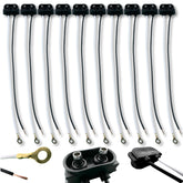 2 Prong Male Plugs - Two Wire Pigtail for Sealed Truck RV Trailer Clearance, Side Marker Lights - 6" Long, 2 Wire Plug Fits 2" 2.5" Side Markers Tail Lights, PL-10, 90° Design