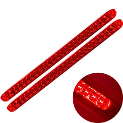 2PC Red 17" 46 LED Light Bar Stop Turn Tail Third 3rd Brake Light Trailer Center Light Bar Car Truck Cargo Trailer Toy Hauler Trailer Tail Light Bar Surface Mount Waterproof