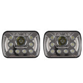 Qty 2-5x7 7x6 inch 55W LED Headlight Assembly Hi/Lo Sealed Beam Replace H6014 / H6052 / H6054 Bulb Headlamp Fits Jeep Wrangler XJ YJ Sedans GMC Chevrolet Ford Truck Van