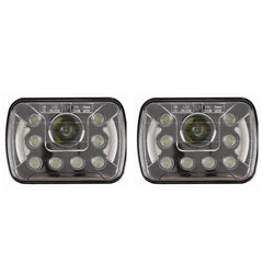 Qty 2-5x7 7x6 inch 55W LED Headlight Assembly Hi/Lo Sealed Beam Replace H6014 / H6052 / H6054 Bulb Headlamp Fits Jeep Wrangler XJ YJ Sedans GMC Chevrolet Ford Truck Van