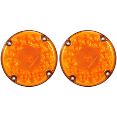 2Pcs 7" Round White/Amber/Red LED Backup Reverse Stop Turn Tail Lights 17 LED Marker Clearance Running Lights 4 Hole Surface Mount for Transit Vehicles Bus Truck Trailers 12V-30V