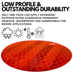 Amber/Red 2x3 Rectangle High Visibility Reflective Stick-On Prism Reflector DOT-SAE Strong Weatherproof Trailer Camper RV Flatbed Fender Property Boat Marine (Amber, Qty 4)