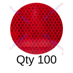 3" Inch Round DOT-SAE Amber/Red/White High Visibility Reflective Stick-On Prism Reflector | Strong Adhesive/Weatherproof | Trailer Camper RV Flatbed Fender Property Boat Marine