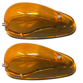 Pair (Qty 2) 4.6" Amber Sleeper Cab LED Side Marker/Turn Led Light Clearance For Freightliner Century/Columbia Surface Mount, Amber Oval Side Marker and Turn Signal Sealed