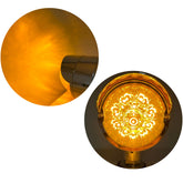 2x 18 LED Amber Chrome Single Face Auxiliary Watermelon Lights with Visor Pedestal Lights Single Face Pedestal Utility Turn Signal Marker Lights Single Stud 3.5" Round- Clear Lens