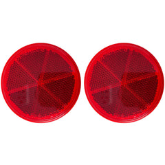 Class A 3" Round Reflector Strong Stick-on - RED/AMBER for Trailers, Trucks, Automobiles, Mail Boxes, Boats, SUV's, RV's, Industrial Applications