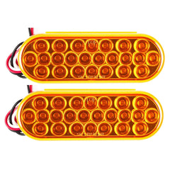 6" Oval LED Recessed Amber Strobe Light, 24 LED DOT/SAE Approved & Marked, Waterproof, Super Bright High Powered Strobe for Towing�